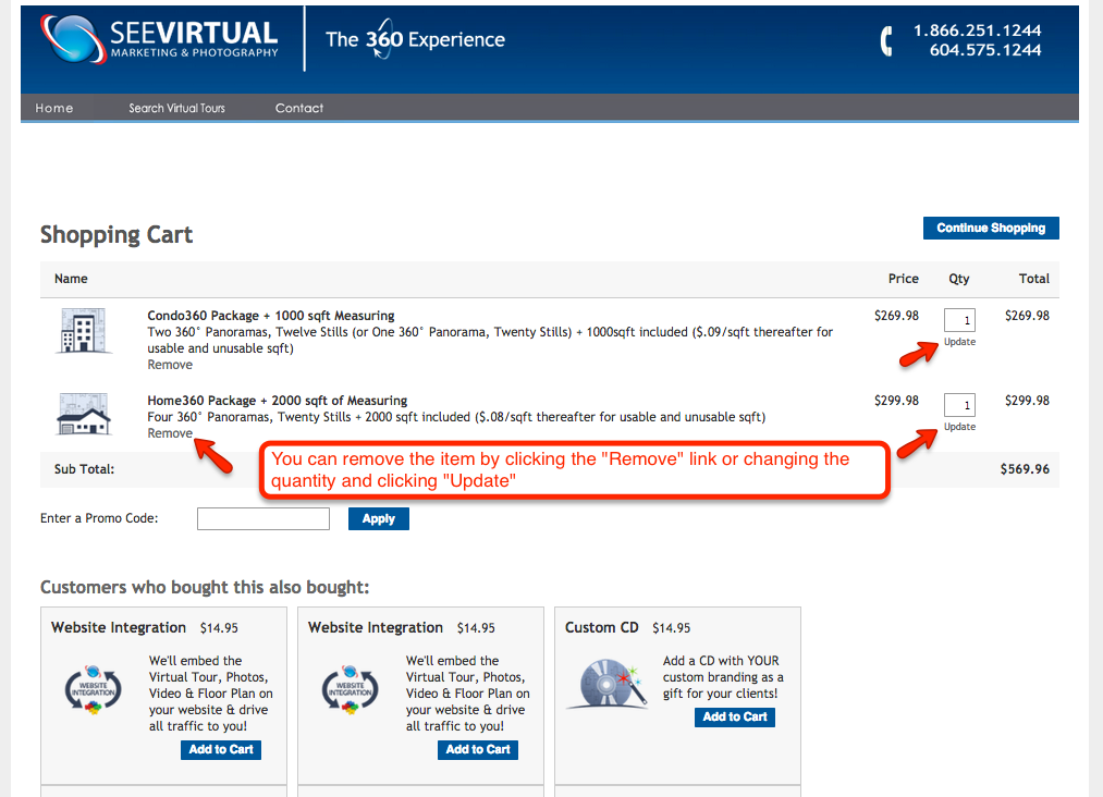 Updating & Removing Items From The Shopping Cart – SeeVirtual's Help Center
